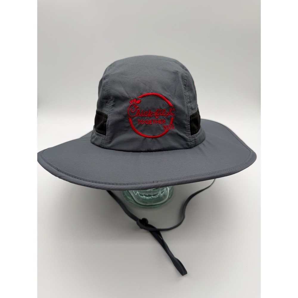 Simplicity Chick-fil-A Together 2022 Sun Hat Gray Wide Brim Mesh Boonie Mens